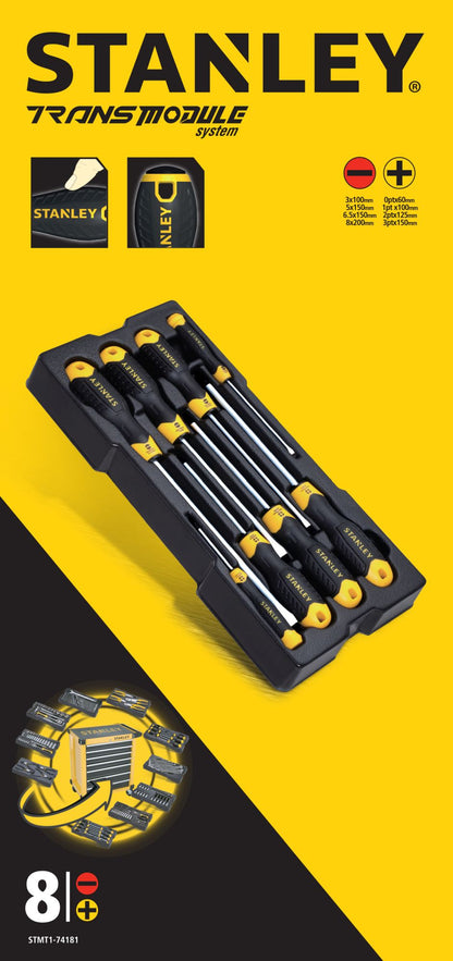 módulo de mecânica métrica transmodule system™ 8 chaves de fenda cushion grip® torx - stanley (stmt1-74181) - stmt1-74181