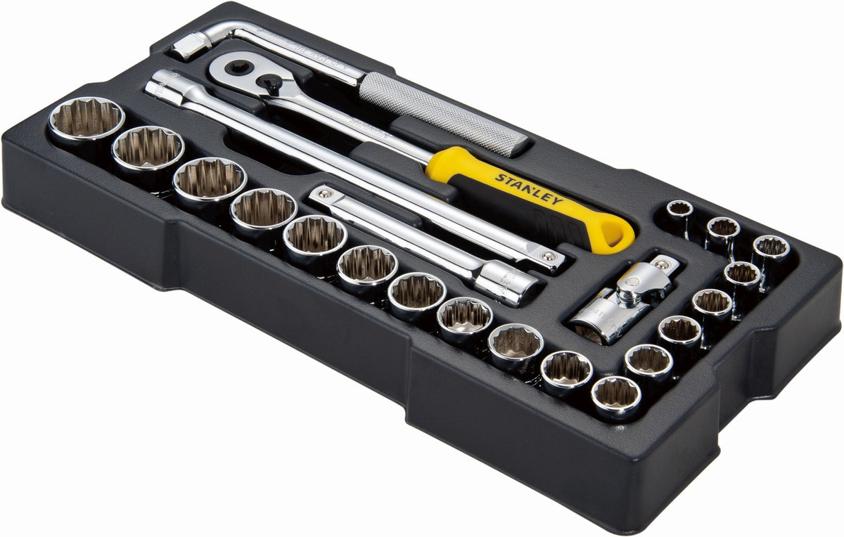 módulo de mecânica métrica transmodule system™ 1/2" chaves de caixa - 23 peças - 12 pontas - stanley (stmt1-74726) - stmt1-74726