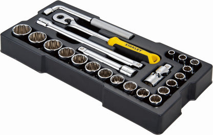 módulo de mecânica métrica transmodule system™ 1/2" chaves de caixa - 23 peças - 12 pontas - stanley (stmt1-74726) - stmt1-74726