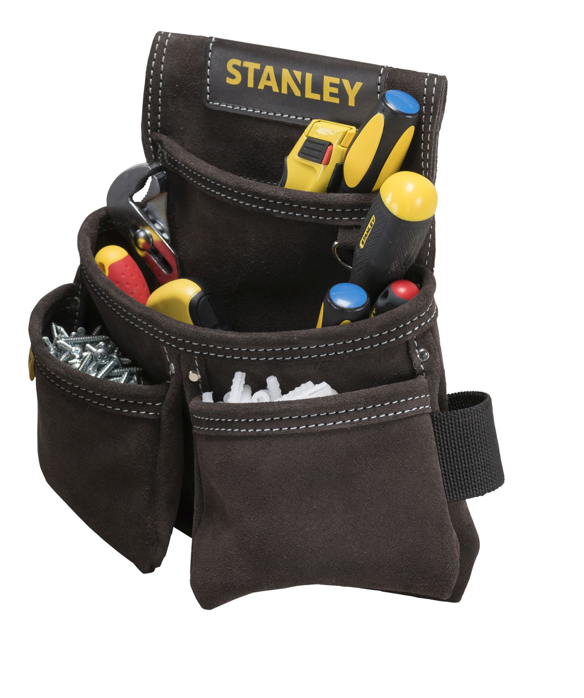 bolsa couro duplo bolsa para pregos - stanley (stst1-80116) - stst1-80116